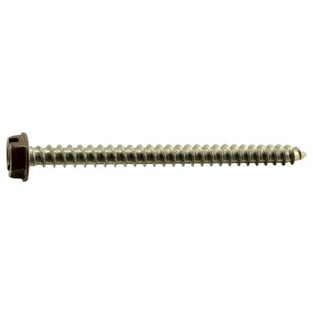 Midwest Fastener Sheet Metal Screw, #10 x 2-1/2 in, Painted 18-8 Stainless Steel Hex Head 8 PK 71075